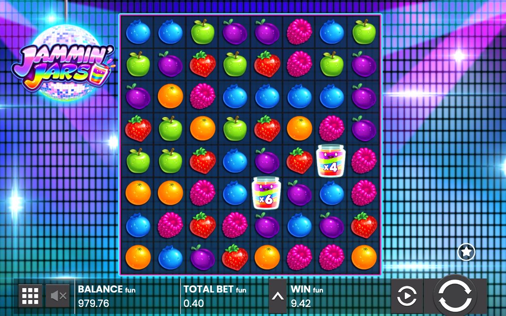Cluster of matching symbols paid on the 8x8 grid