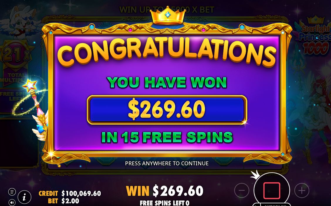 Win total after a tumble sequence with an orb multiplier