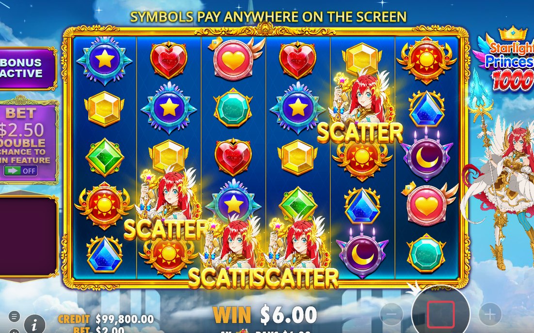 Four SCATTER symbols landing to trigger Free Spins